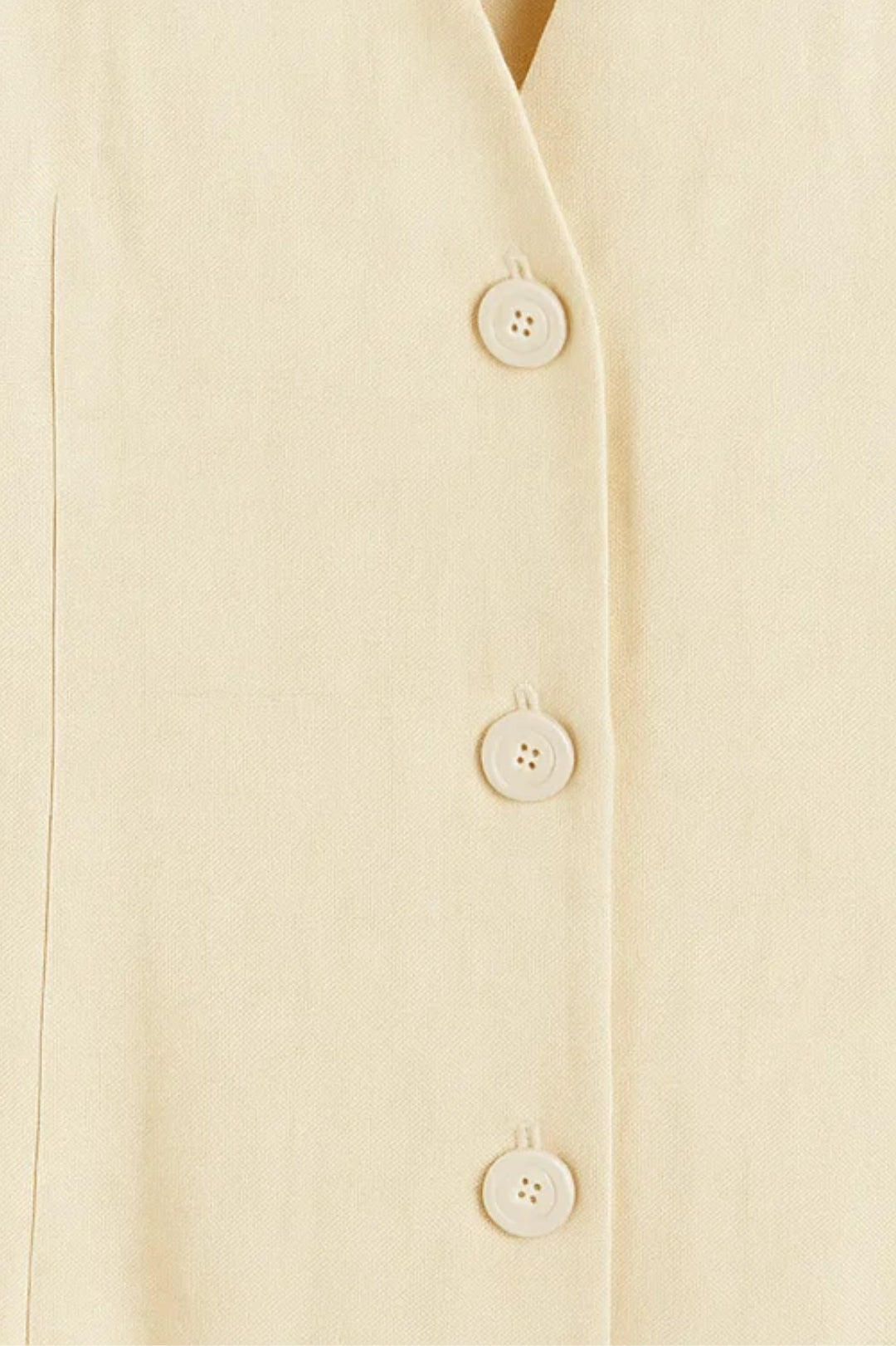 Midi Jurk met Knoopsluiting en V-hals Dames - Crème - Maelen