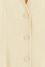 Midi Jurk met Knoopsluiting en V-hals Dames - Crème - Maelen