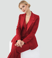 Driedelig Damespak met Blazer, Vest en Pantalon, Zakelijk en Elegant - Valentina Conti