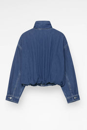 Dames Denim Jas Ritssluiting Oversized Moderne Snit - Blauw - Maelen