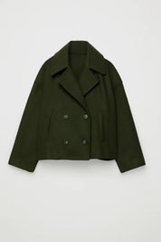 Dames Korte Jas Dubbele Knopen Getailleerd Klassiek - Donkerblauw / Olijfgroen / Camel - Maelen
