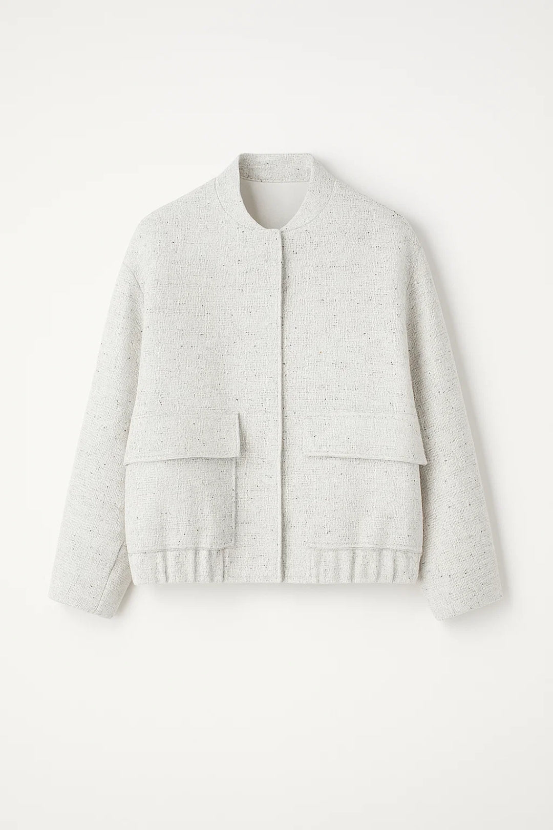 Korte Damesjas met Rits en Minimalistisch Design - Licht Beige - Maelen