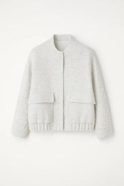 Korte Damesjas met Rits en Minimalistisch Design - Licht Beige - Maelen