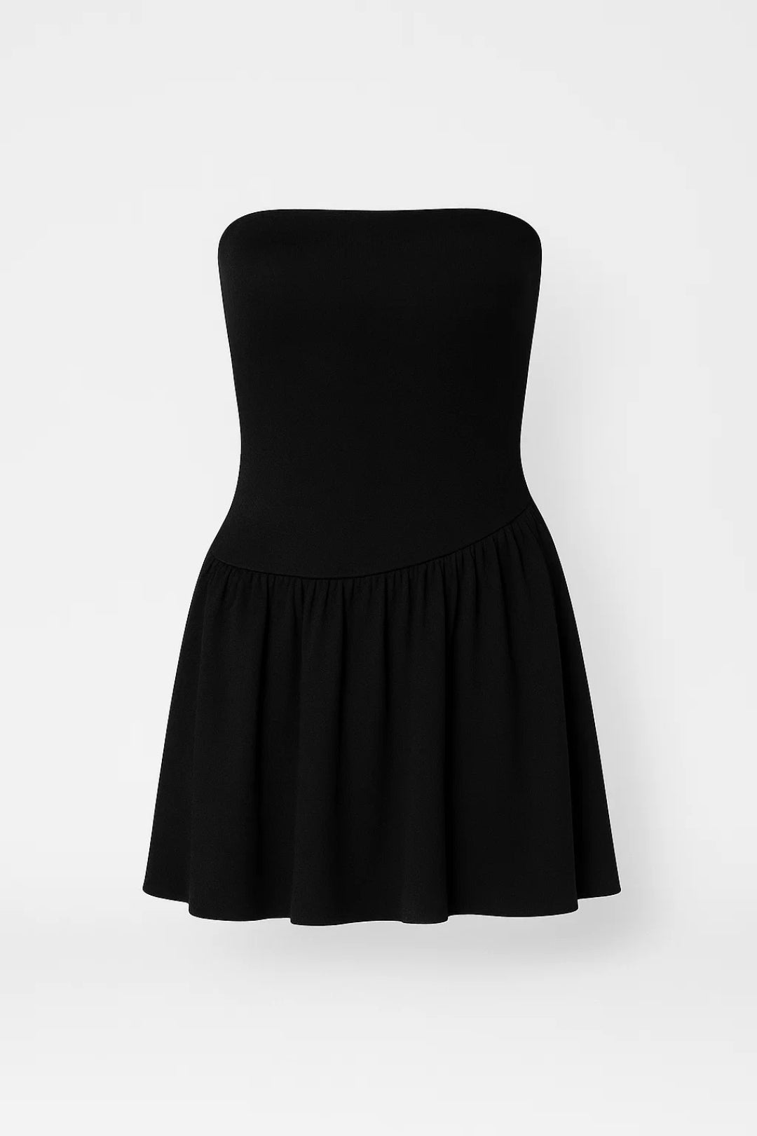 Strapless Skater Mini Jurk Dames Uitlopende Rok Feest - Zwart / Zwart-Beige - Maelen
