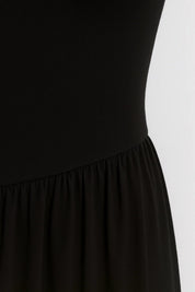 Strapless Skater Mini Jurk Dames Uitlopende Rok Feest - Zwart / Zwart-Beige - Maelen