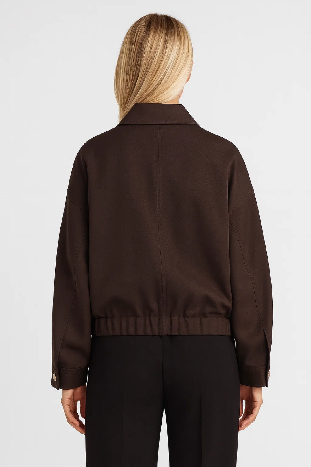 Bomberjack Dames met Ritssluiting en Minimalistisch Design - Donkerbruin - Maelen