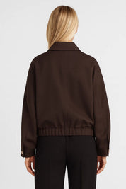 Bomberjack Dames met Ritssluiting en Minimalistisch Design - Donkerbruin - Maelen