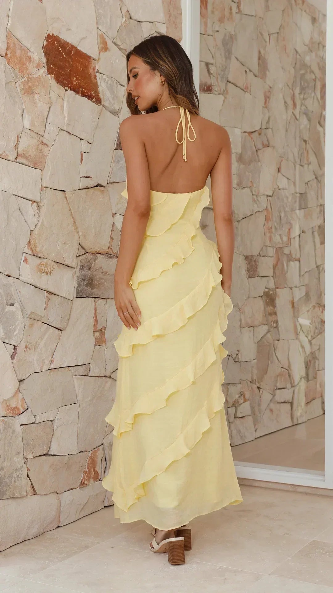 Maxi Jurk Dames Ruffle | Elegante Zomerjurk Bruiloft en Gala – Mia Splendora