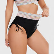 High Waist Bikini Set Dames met Diepe V-hals, Kruisende Bandjes en Kleurblok Design - Valentina Costa