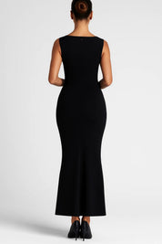 Bodycon Maxi Jurk Dames Aansluitend Mouwloos Avond Gala - Zwart / Rood - Maelen
