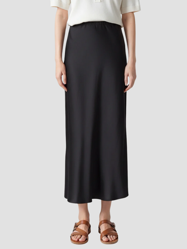 Carina Lange dames satijnen rok – elegante maxi satijnrok met elastische tailleband