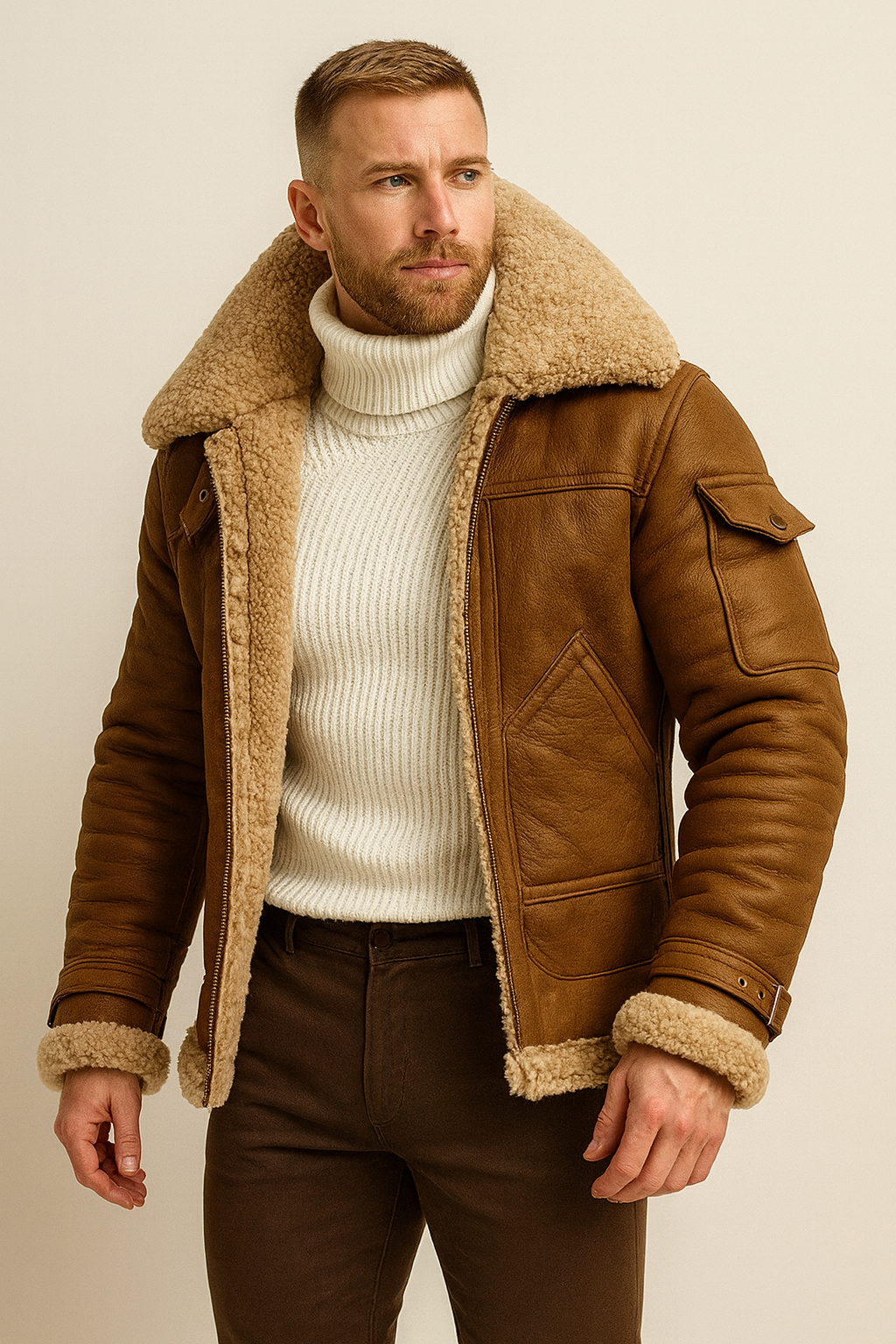 Alessandro Vitale | Luxe Leren Pilotenjack voor Heren