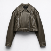 Cropped Vegan Leren Damesjas met Riem - Valentina Belluci