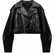 Cropped Vegan Leren Damesjas met Riem - Valentina Belluci