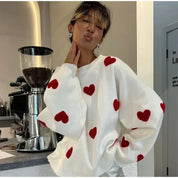 Maya Trui | Gebreide Harten Trui van Hoogwaardig Garen met Aantrekkelijke Halslijn