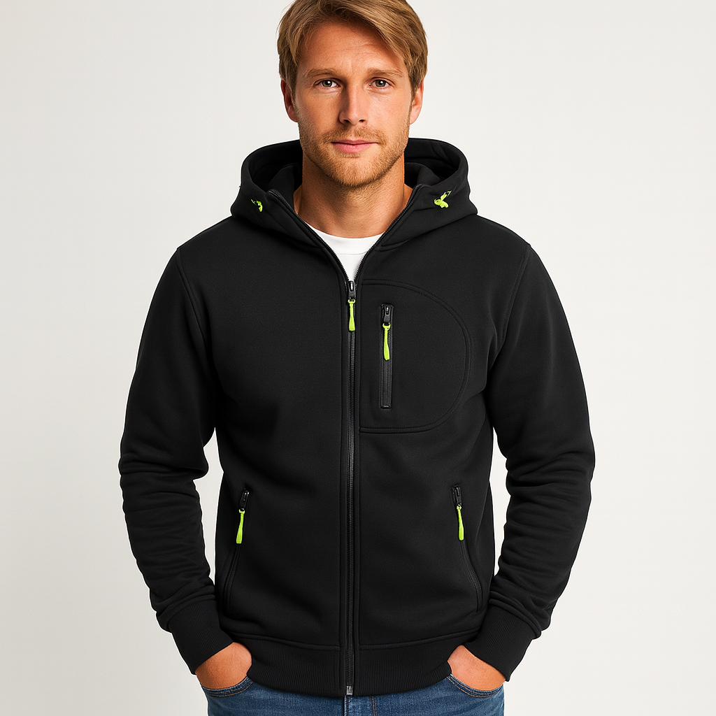Lorenzo Valenti hoodie | Wollen Heren Hoodie Vest Met Rits