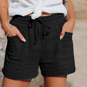 Linnen Shorts Dames Elastische Taille | Luchtig en Loose Fit – Casa Rivella