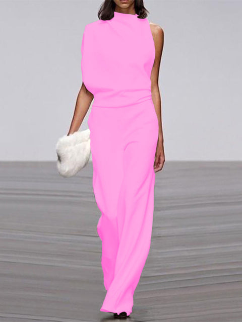 Alix Jumpsuit | One-Shoulder Jumpsuit met Wijde Pijpen en Elegante Pasvorm