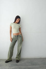 Roja | Straight-Leg Jeans Dames met Lage Taille - Trendy, Relaxed en Veelzijdig - Zwartgrijs