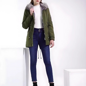 Chiara Parka Coat | Gevoerde Winter Damesjas met Imitatiebont Capuchon