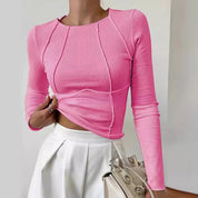 Aline Top | Elegante Ribtop met Figuurvormende Pasvorm en Luxe Afwerking