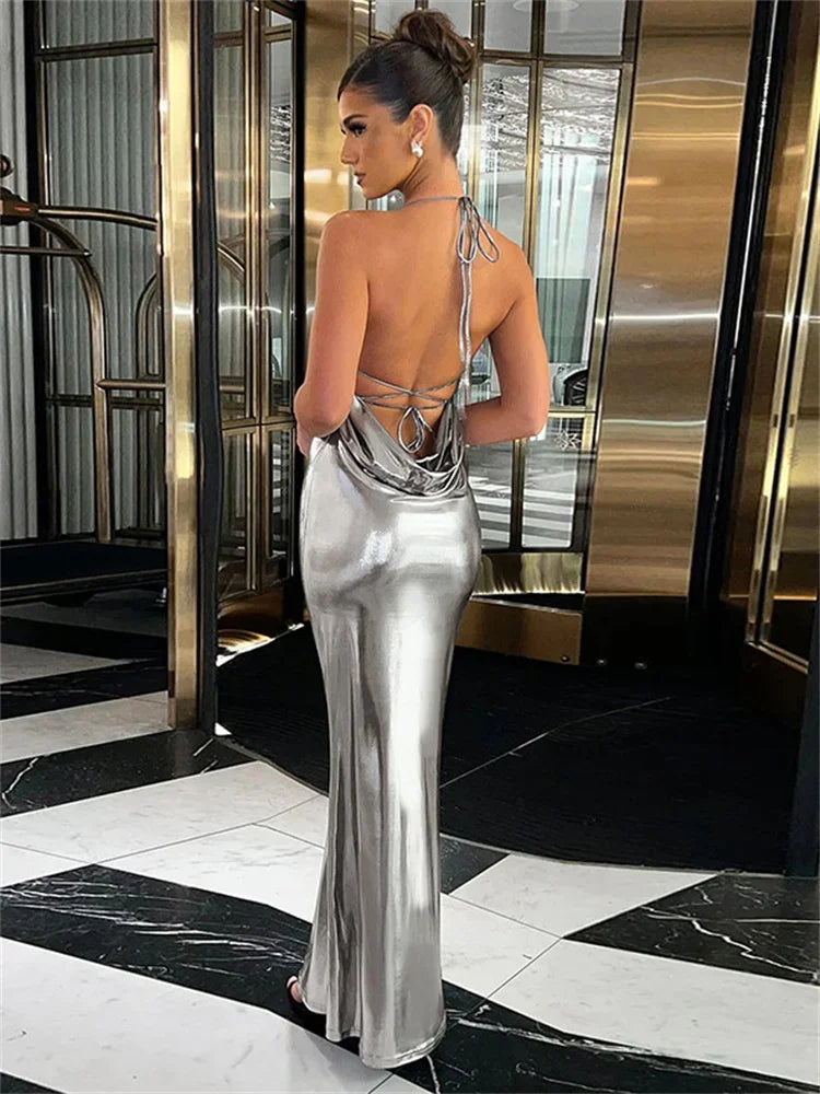 Dalice Maxi-jurk | Elegante Halter Maxi-Jurk met Rugloos Design en Verstelbare Bandjes