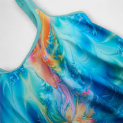 Tankini Set Dames met Kleurrijk Marmerlook Print, Verstelbare Bandjes en High Waist Broekje - Marina Venturi