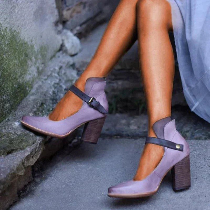 Delphine Pumps | Elegante Mary Jane Pumps met Enkelband en Comfortabele Hak