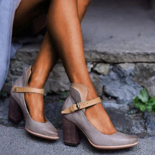 Delphine Pumps | Elegante Mary Jane Pumps met Enkelband en Comfortabele Hak