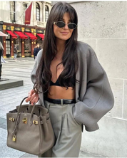 Valentina Blazer | Cropped Blazer met Oversized Mouwen en Gestructureerd Design voor City Looks