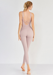 Siena Jumpsuit | Naadloze Sport Jumpsuit met Open Rug en Shaping Effect