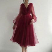 Noa Midi-Jurk | Luchtige Midi-Jurk van Semi-Transparant Polyester met Elegante Uitstraling