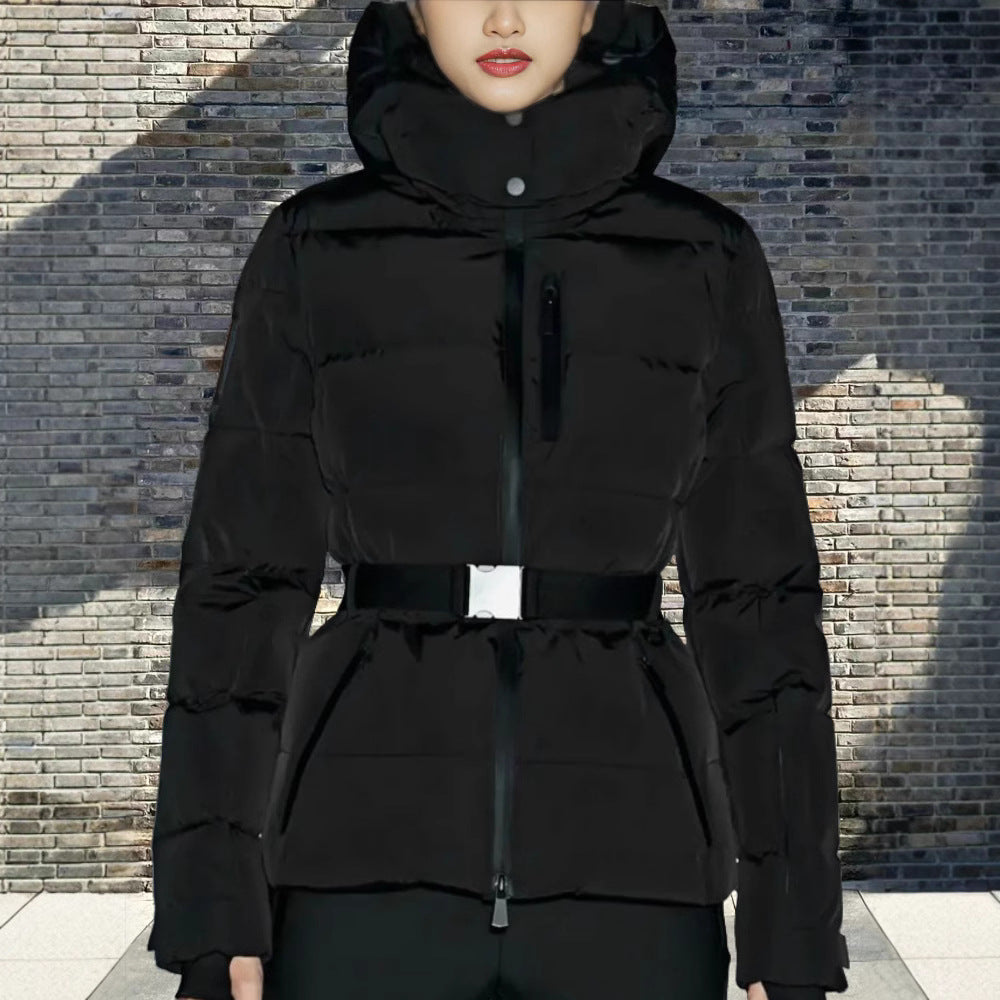 Valeria Winterjas | Warme Damesjas met Hoge Kraag en Tailleceintuur