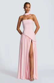 Dames Luxe Maxi Galajurk Vloeiend Satijn Avondkleding Feestelijk - Rood / Roze / Geel - Maelen
