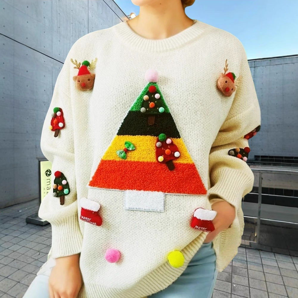 Stella Kerst Trui | Warme Damestrui met 3D Kerstdetails en Feestelijke Look