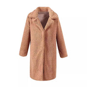Isabella Teddy Jas | Lange Dames Jas van Zacht Teddy Fleece met Reverskraag