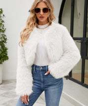 Chiara Faux Fur Jas | Elegante Dames Kort Jas van Zacht Imitatiebont