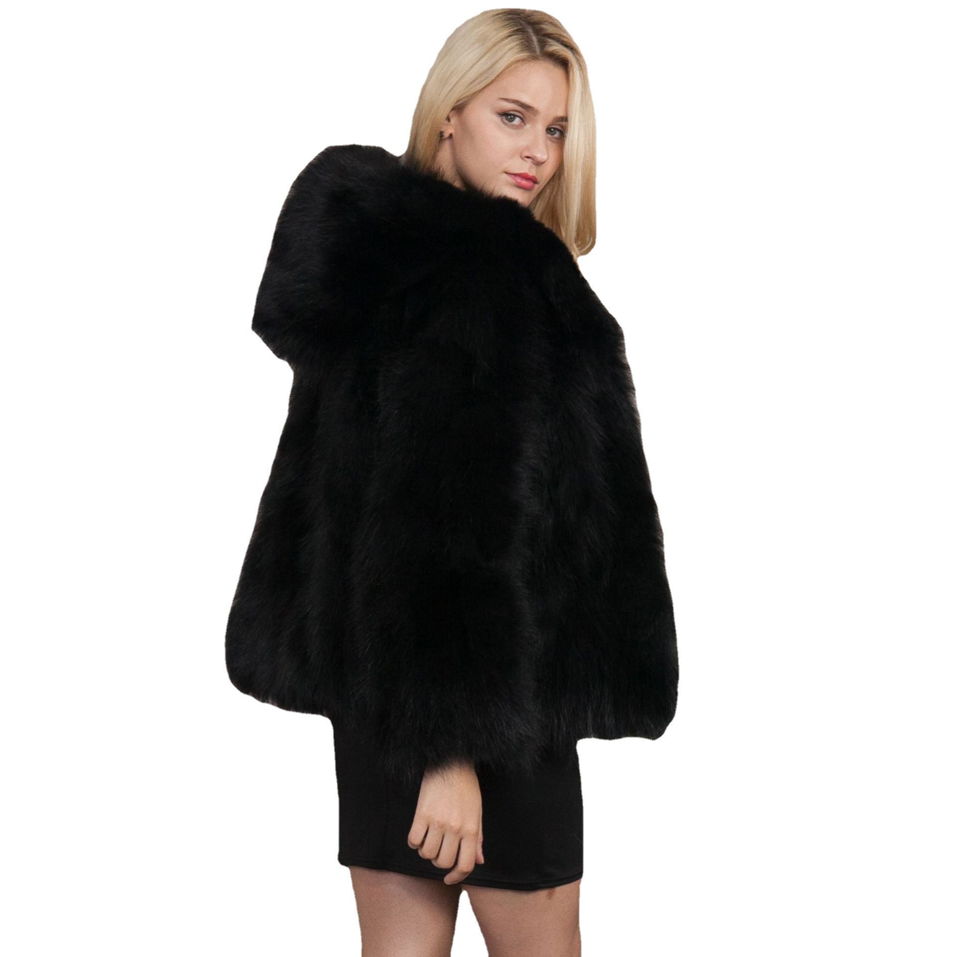 Isabella Faux Fur Mantel | Luxe Damesmantel van Zacht Imitatiebont met Kap