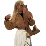 Sofia Suède Tussenjas | Oversized Damesjas van Zacht Imitatiesuède met Trendy Details