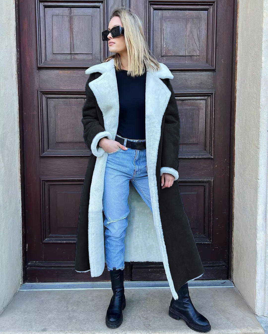 Francesca Fleecejas | Lange Dames Jas van Zacht Fleece met Klassieke Kraag en Elegante Pasvorm