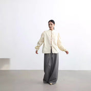 Chiara Blouse | Elegante Damesblouse met Ballonmouwen en Subtiel Kordeldetailv