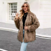 Arianna Kunstbont Jas | Luxe Dames Jas van Zacht Faux Fur met Open Pasvorm en Elegante Look