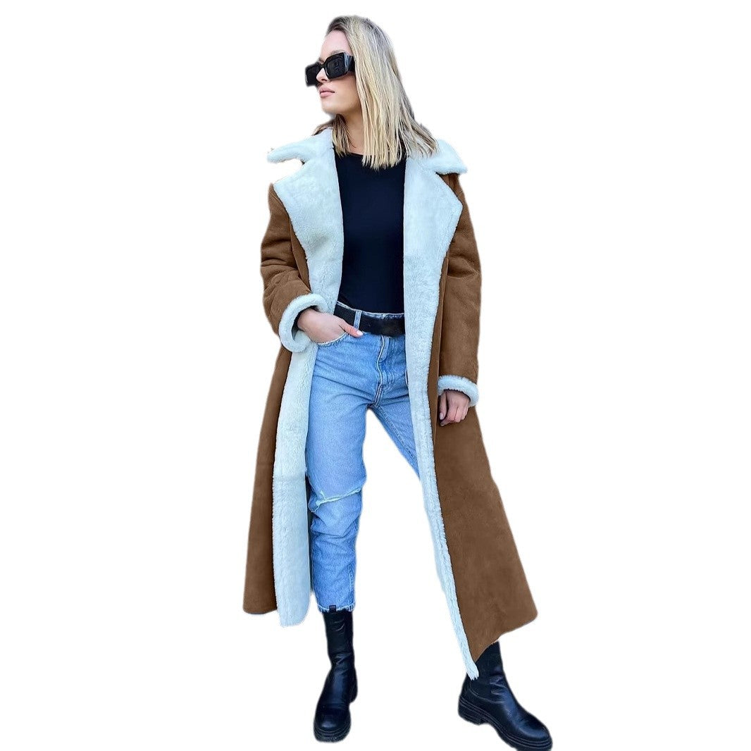 Francesca Fleecejas | Lange Dames Jas van Zacht Fleece met Klassieke Kraag en Elegante Pasvorm