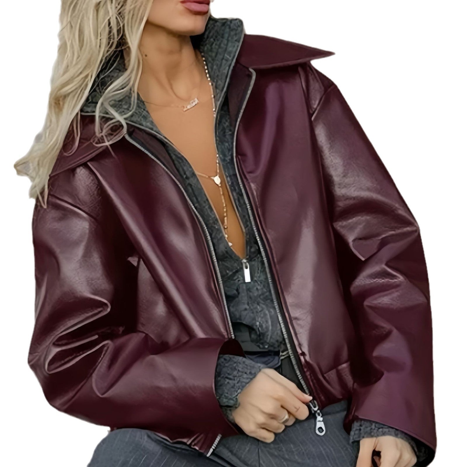 Giada Leren Jas | Oversized Damesjas van Echt Leer met Elegante Details