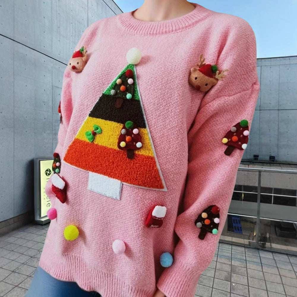 Stella Kerst Trui | Warme Damestrui met 3D Kerstdetails en Feestelijke Look