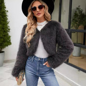 Chiara Faux Fur Jas | Elegante Dames Kort Jas van Zacht Imitatiebont