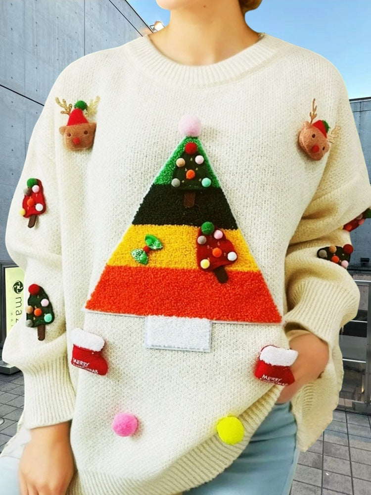 Stella Kerst Trui | Warme Damestrui met 3D Kerstdetails en Feestelijke Look