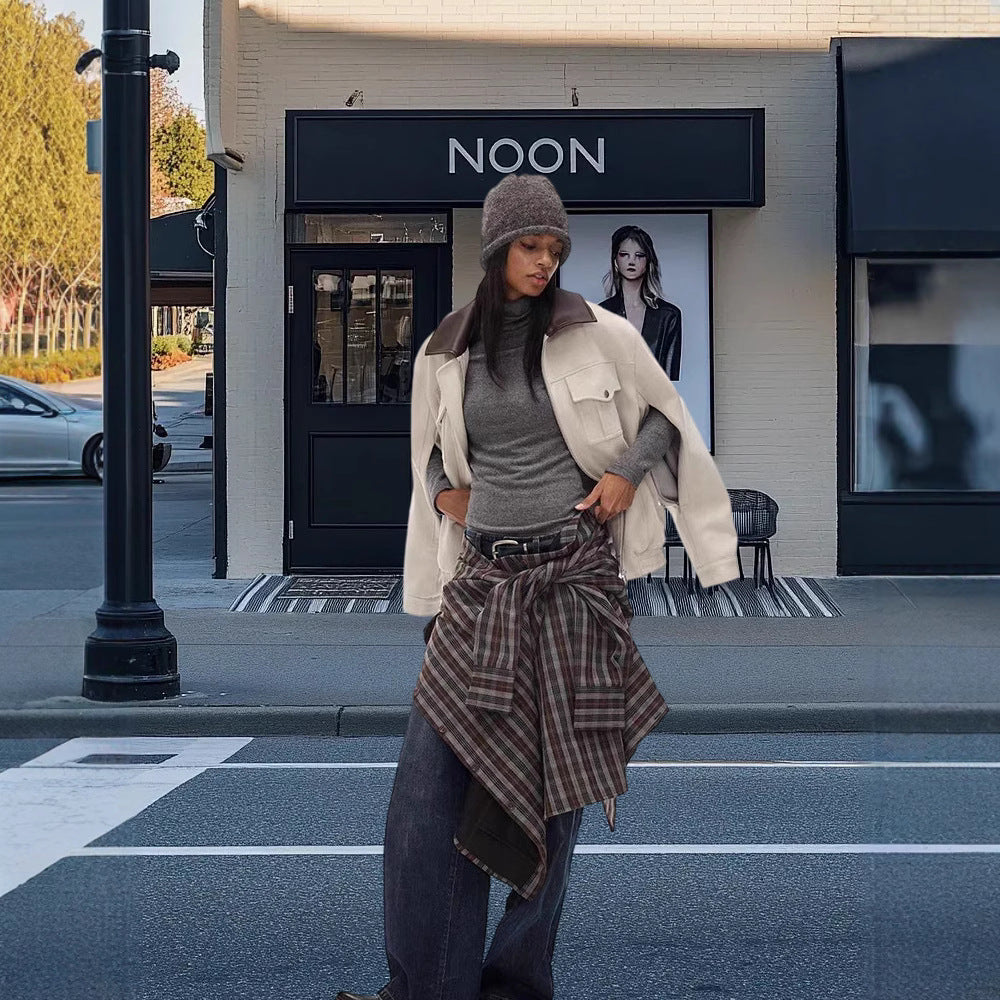 Valentina Suède Jas | Trendy Damesjas met Afneembare Bontkraag