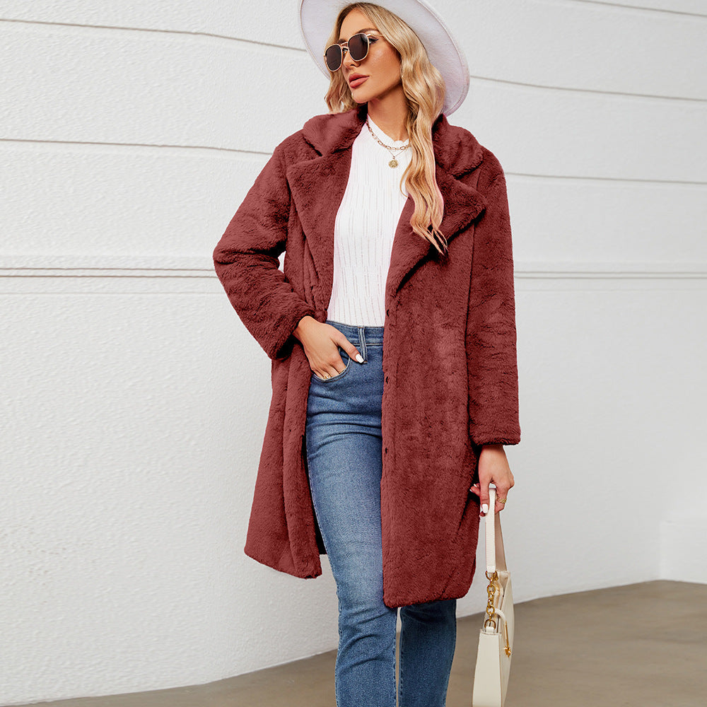 Elena Fleecejas | Oversized Dames Jas van Zacht Fleece met Elegante Kraag en Comfortabele Pasvorm