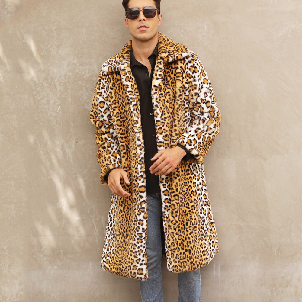 Giulia Luipaard Jas | Lange Dames Jas van Zacht Kunstbont met Trendy Dierenprint en Warme Pasvorm